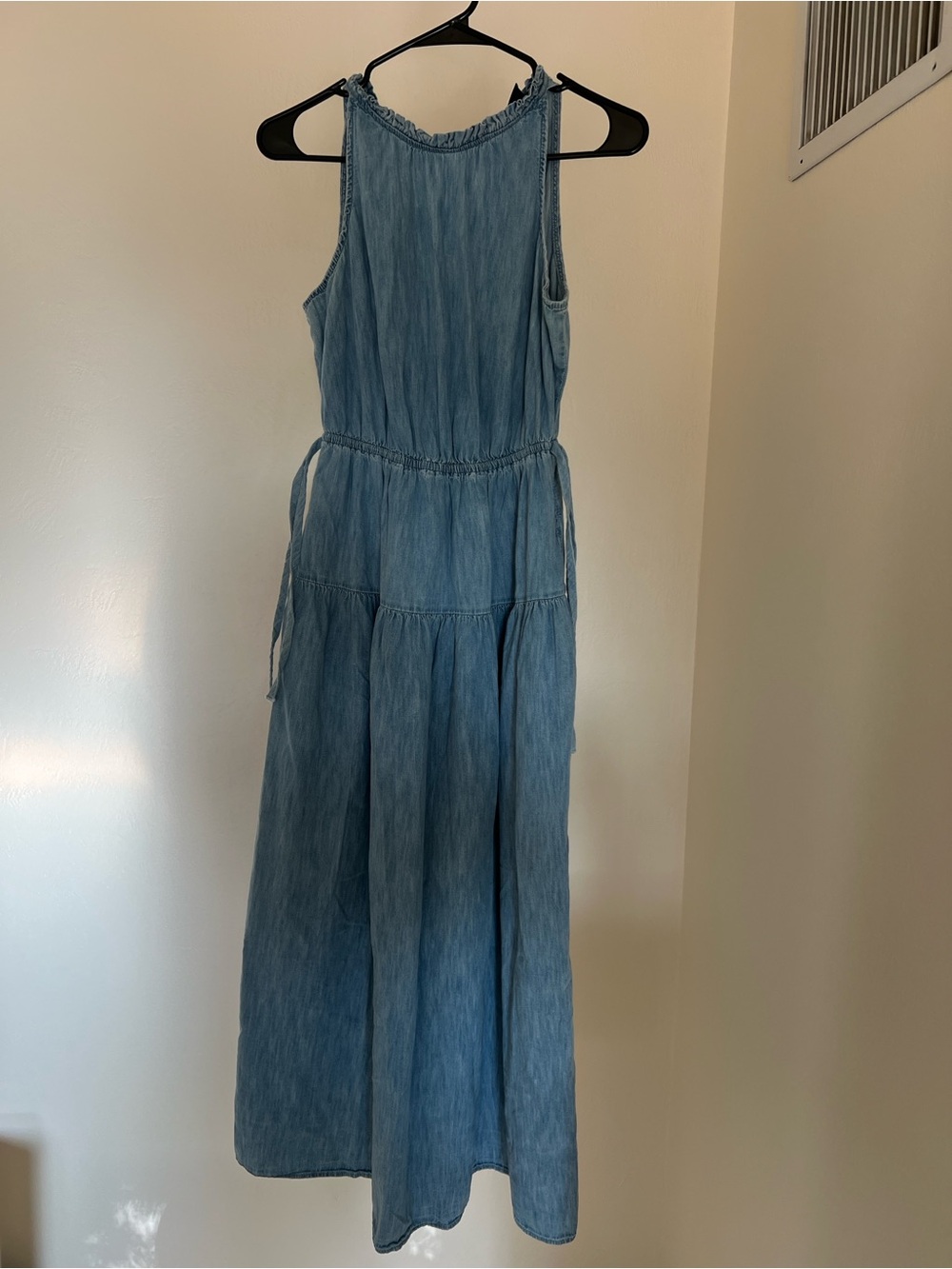 GAP Denim-Look Light Blue Maxi Dress